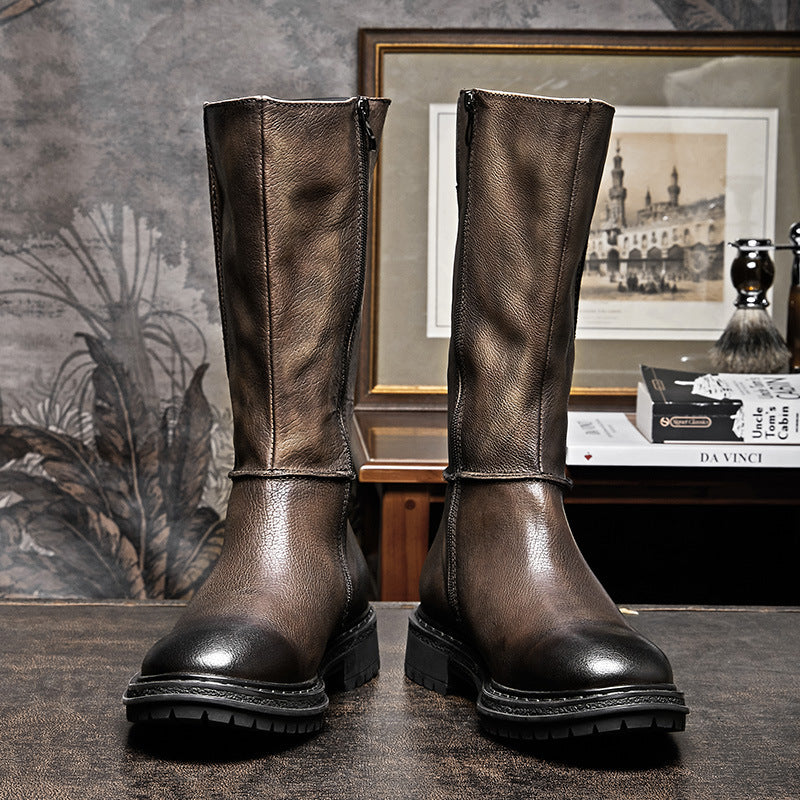 Men's Vintage Handmade Thick Sole Leather Boots