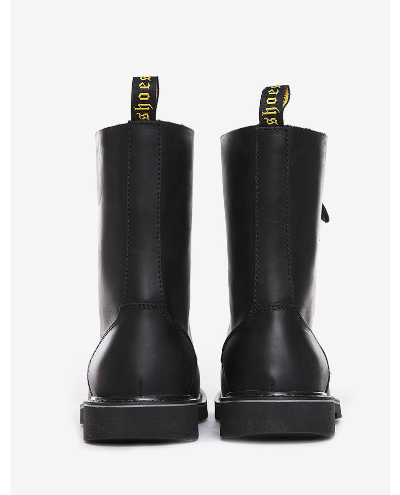 Men's Outdoor Motorcycle Martin Boots - Mid Heel