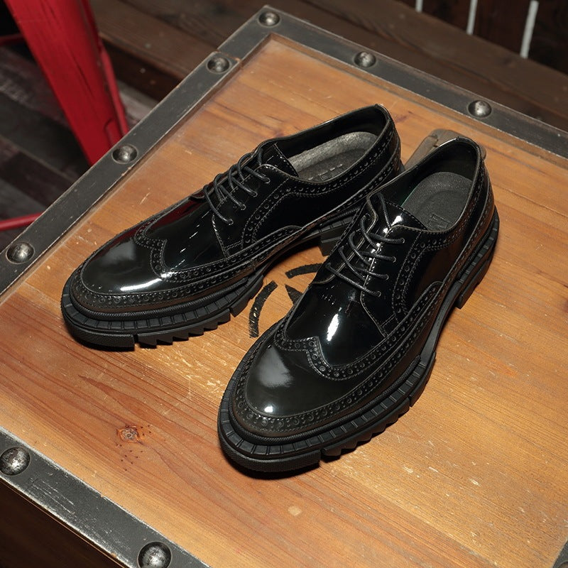 Men’s Genuine Leather Platform Height-Increasing Shoes