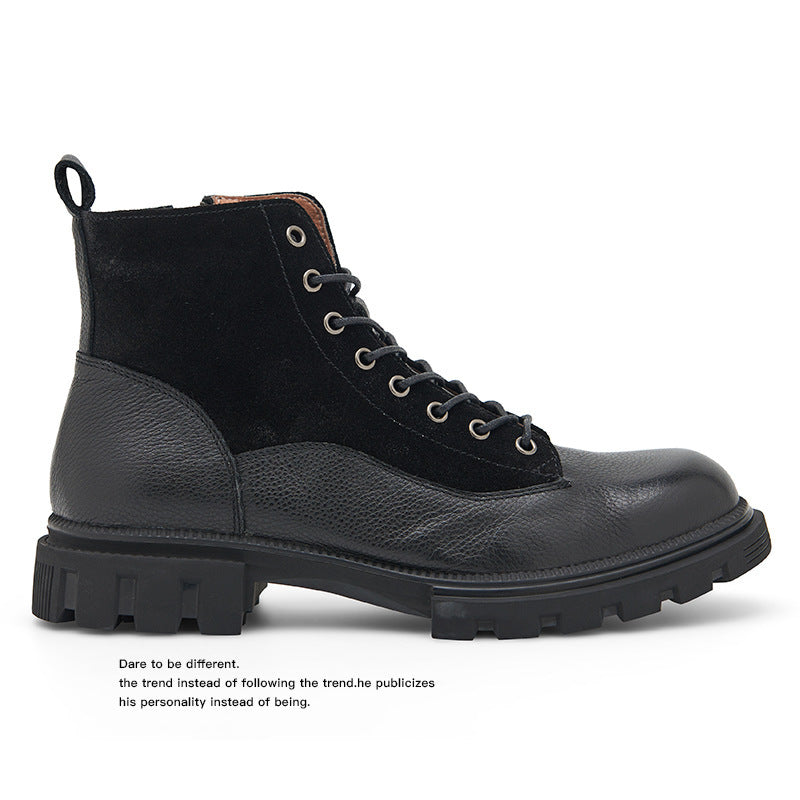 Fashion Men's Vintage High Top Martin Boots Brown