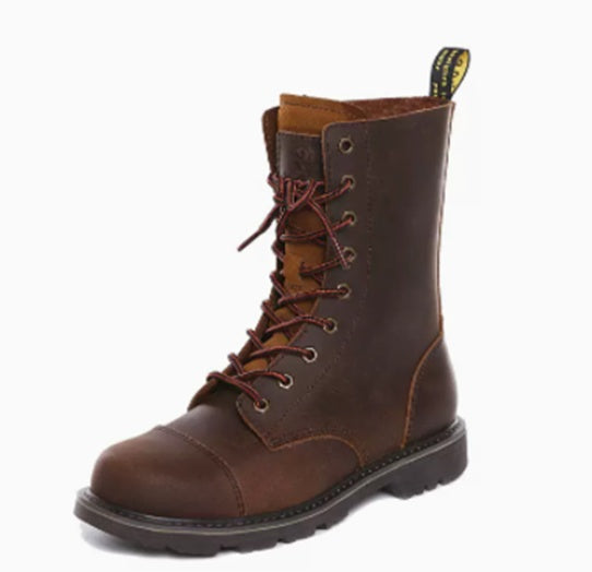 Men's Outdoor Motorcycle Martin Boots - Mid Heel