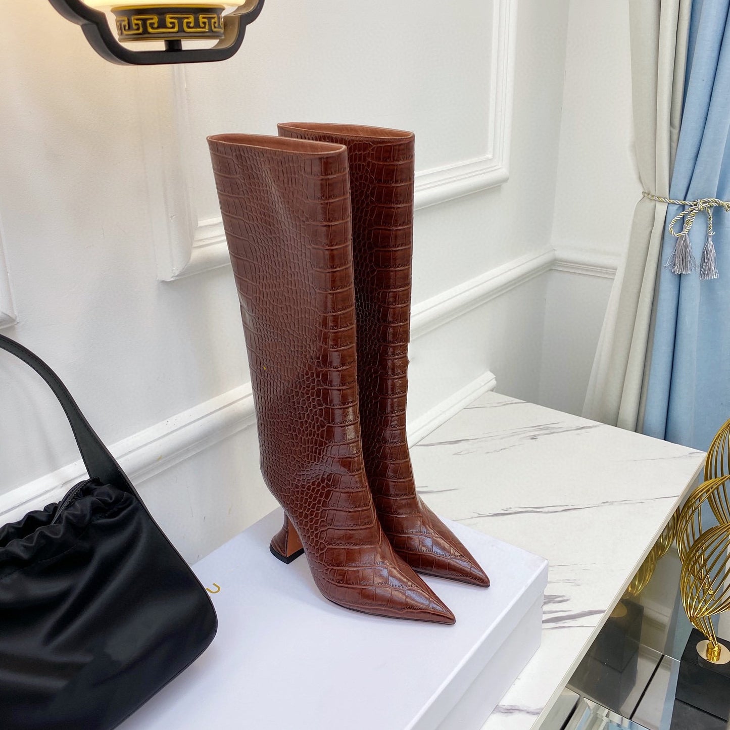Autumn Winter Print High Heel Fashion Boots