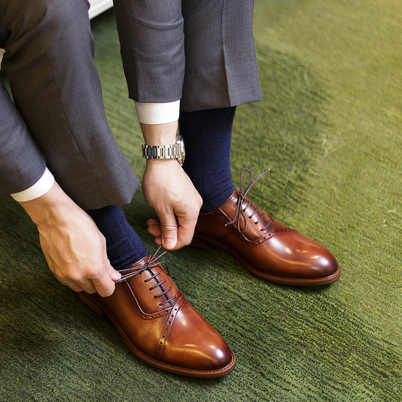 Men’s Leather Lace-Up Oxford Shoes