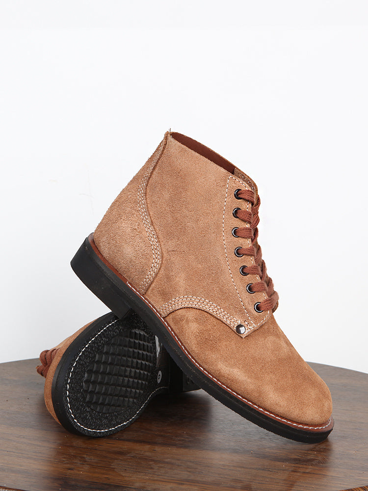 European & American Mid-top Retro Ankle Boots Khaki