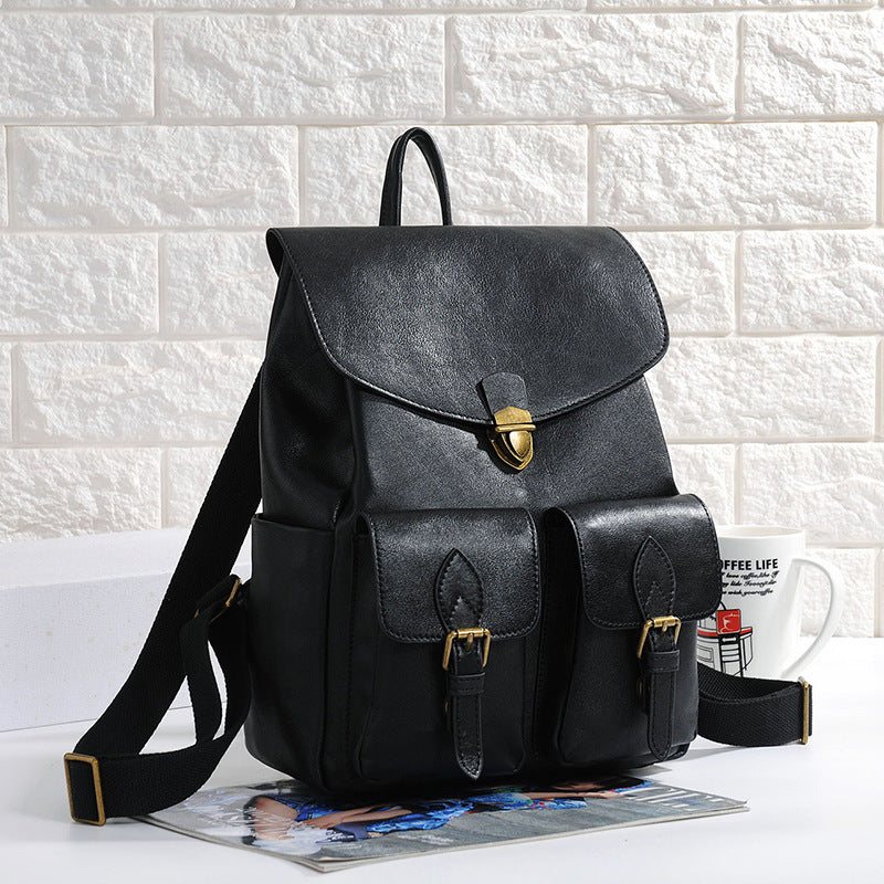 Men's Vintage Leather Waist Bag - Coffee & Black