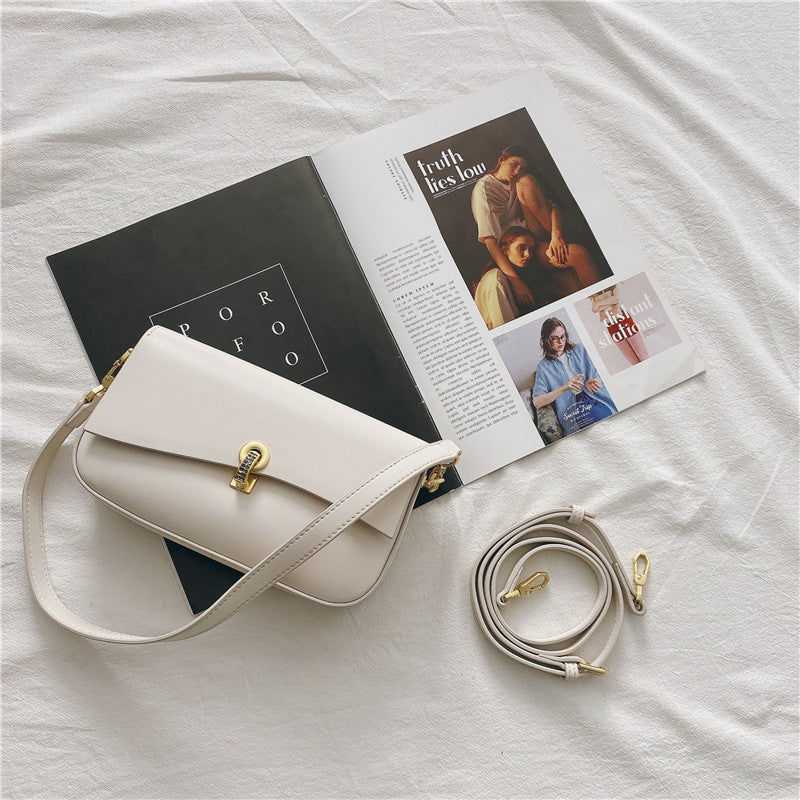 Women's Genuine Leather Diamond Lock Shoulder Bag