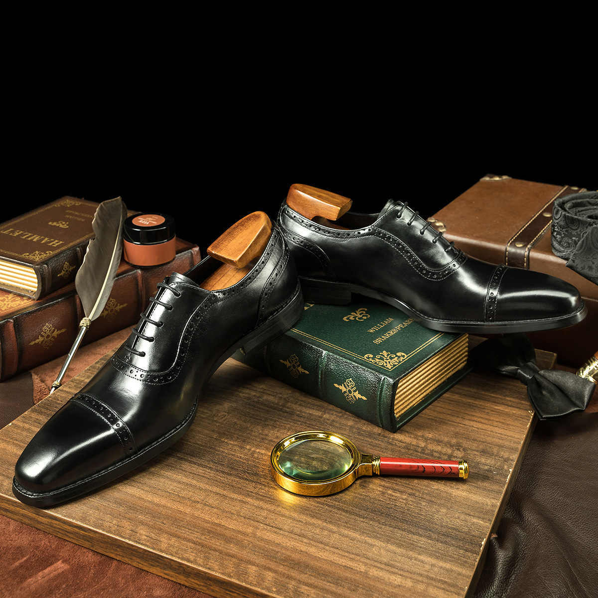 British Style Men’s Business Leather Oxford Shoes