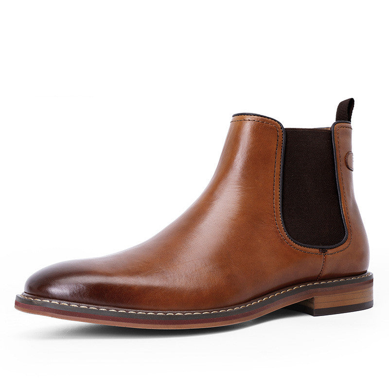 Men's Fashionable Business Leather Shoes, Square Toe