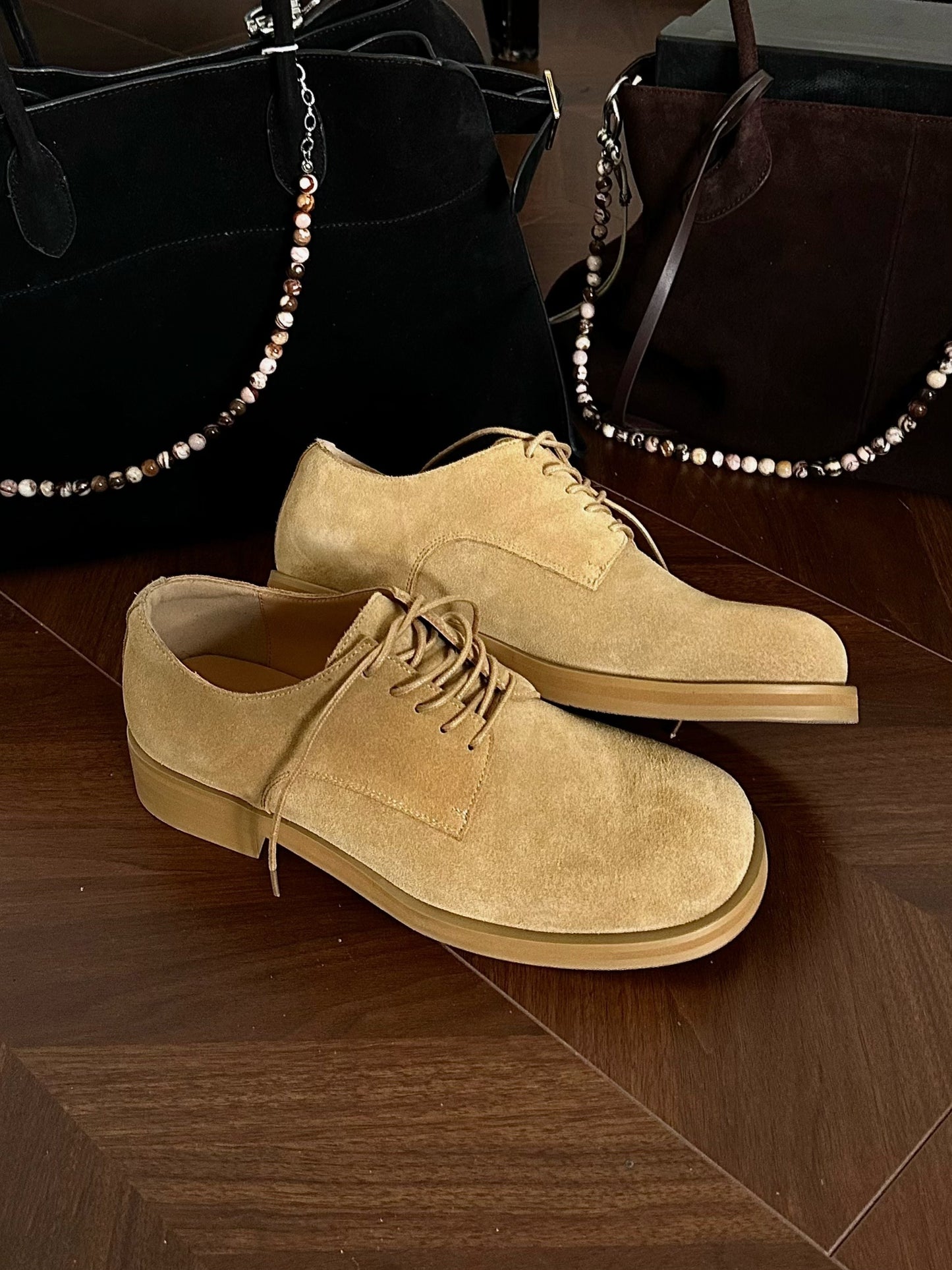 Retro Casual Big Head Derby Synthetic Leather Shoes
