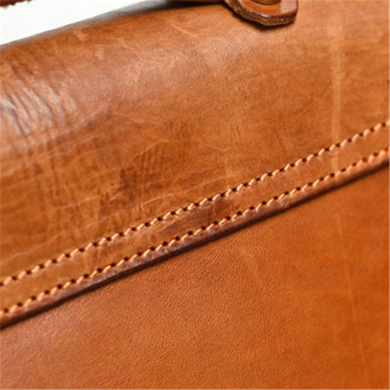 Vintage Handmade Top Layer Cowhide Messenger Bag