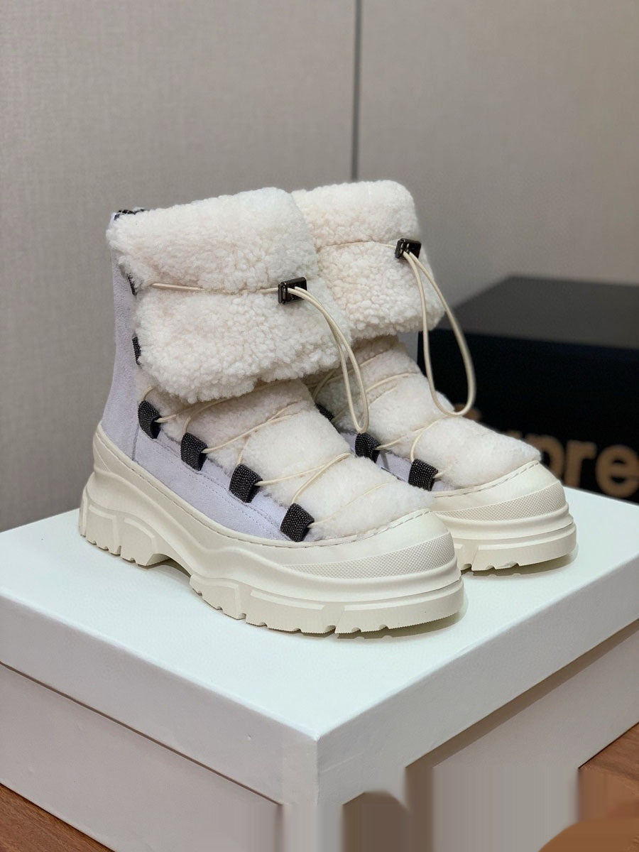 European & American Fur-Lined Winter Ankle Boots