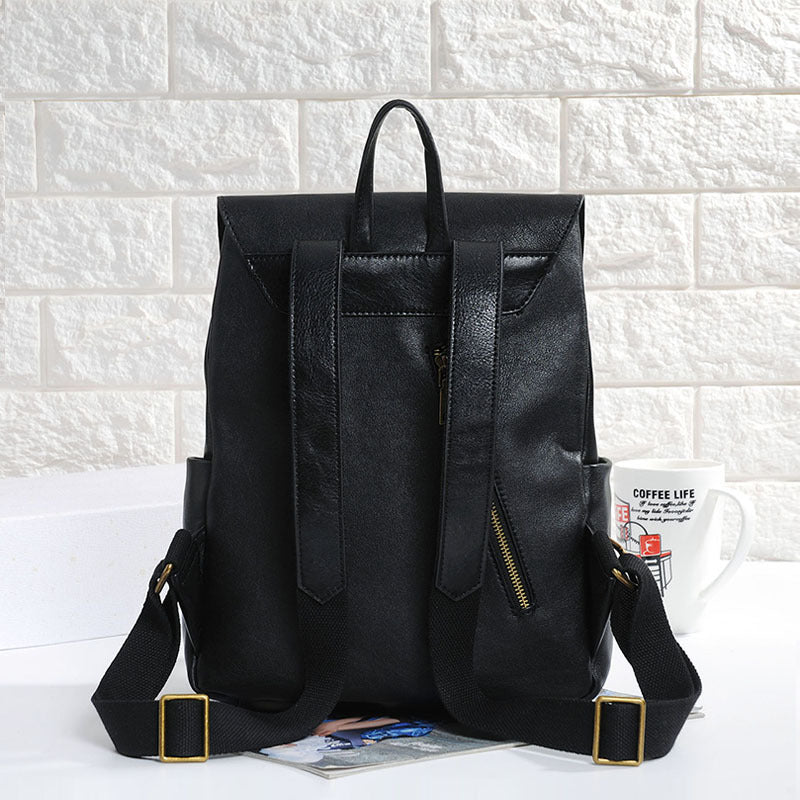 Men's Vintage Leather Waist Bag - Coffee & Black