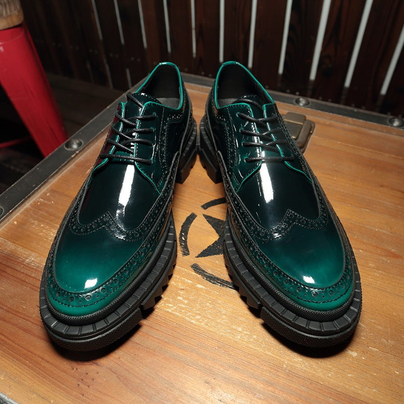 Men’s Genuine Leather Platform Height-Increasing Shoes