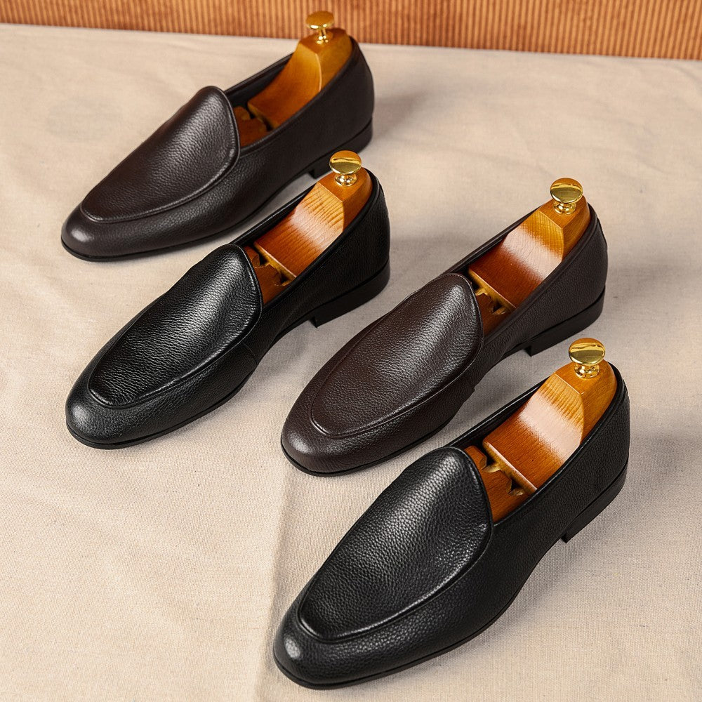 Men’s Summer Business Casual Leather Slip-On Shoes