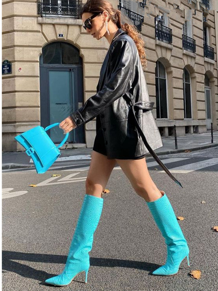 Fluorescent Green Pointed Toe Stiletto High Heels