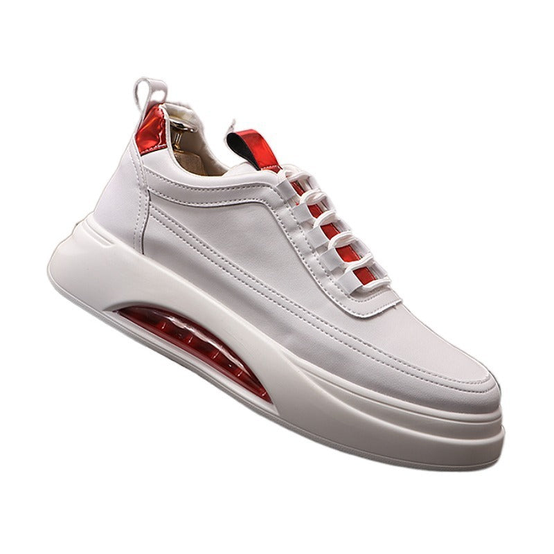 Men’s Casual White Sneakers with Thick Sole Trendy