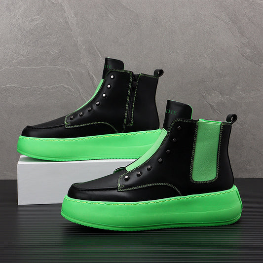 Men’s Korean High Top Casual Shoes Thick Sole Fall