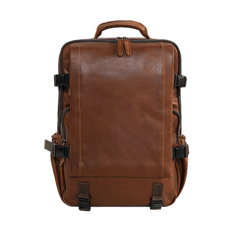 Men’s Handmade Leather Business Backpack, 43x31x15cm