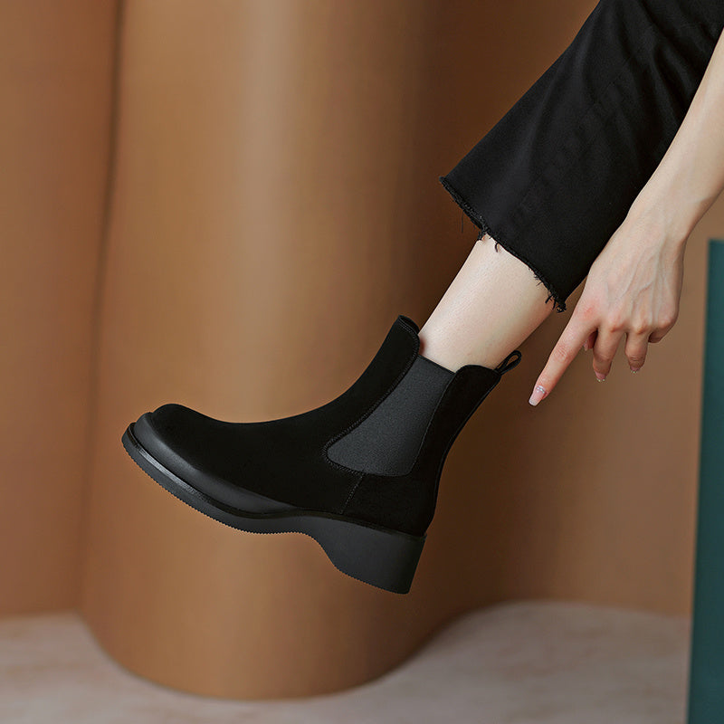Women's Autumn Leather Platform Martin Boots