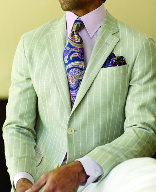 Men's Slim Fit Plaid Two-Button Single Blazer