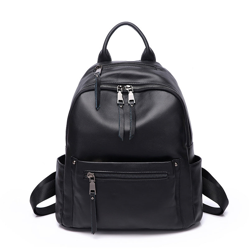 Fashion Simple Women's Genuine Cowhide Leather Backpack