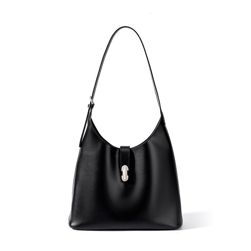 Large Cowhide Leather Tote Bag, Retro Style