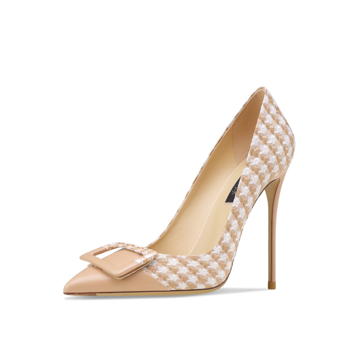 Thin Heel Pointed Shallow Mouth Colorblock Heels