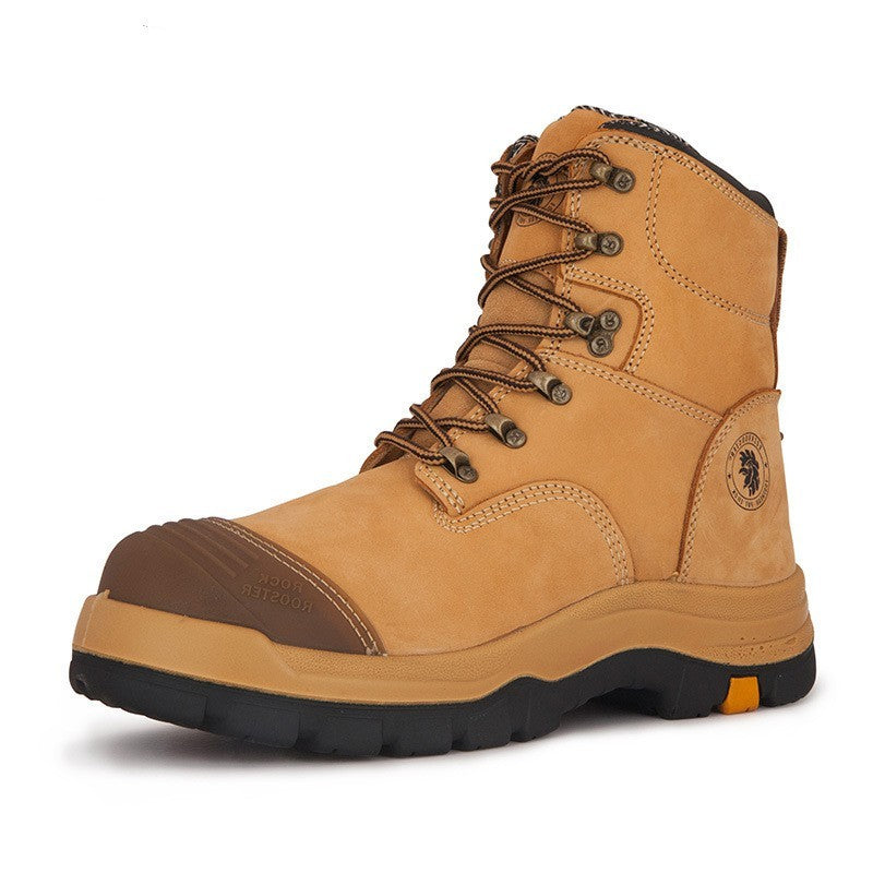 Men's Steel Toe Cowhide Breathable Work Shoes Summer