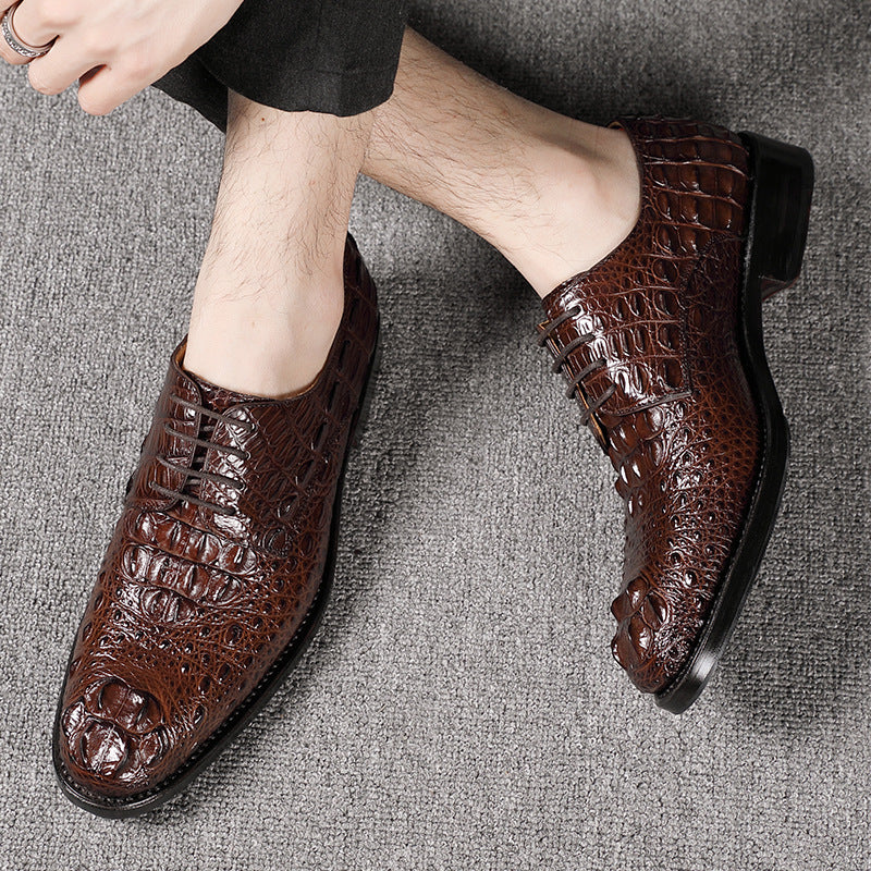 Handmade Crocodile Leather Men's Formal Business Shoes
