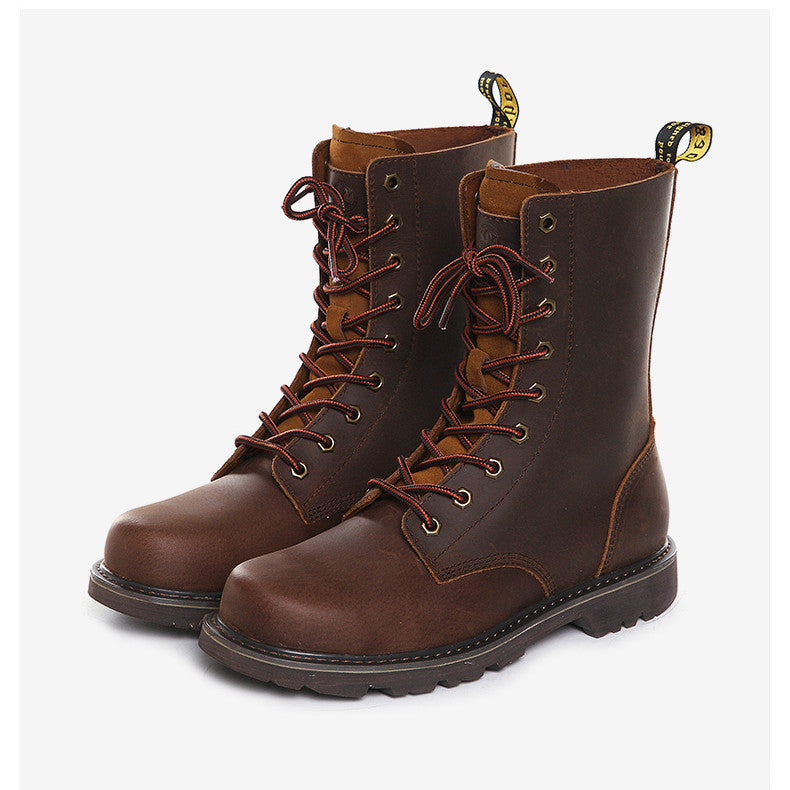 Men's Outdoor Motorcycle Martin Boots - Mid Heel