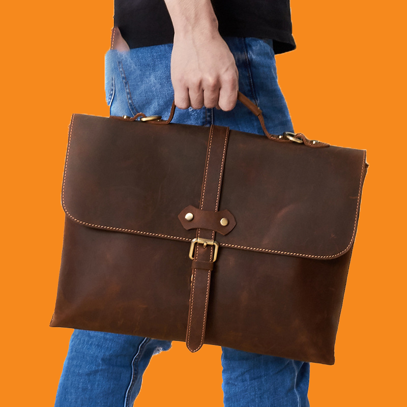 Men’s Leather Briefcase – Cowhide Business Bag