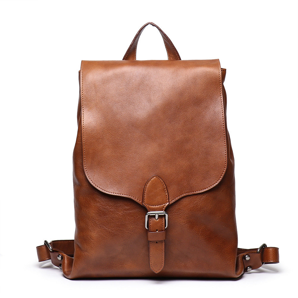Men's Vegetable Tanned Cowhide Backpack, 12-inch