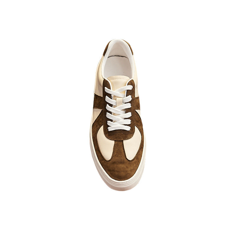 Retro Colorblock Casual Flat Skateboard Shoes Men