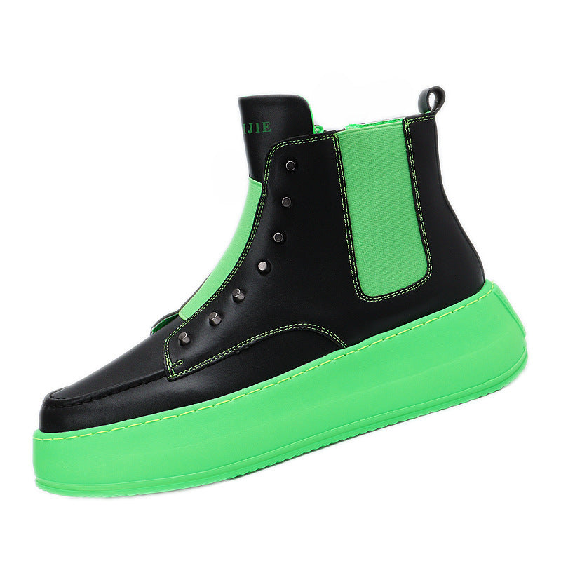 Men’s Korean High Top Casual Shoes Thick Sole Fall