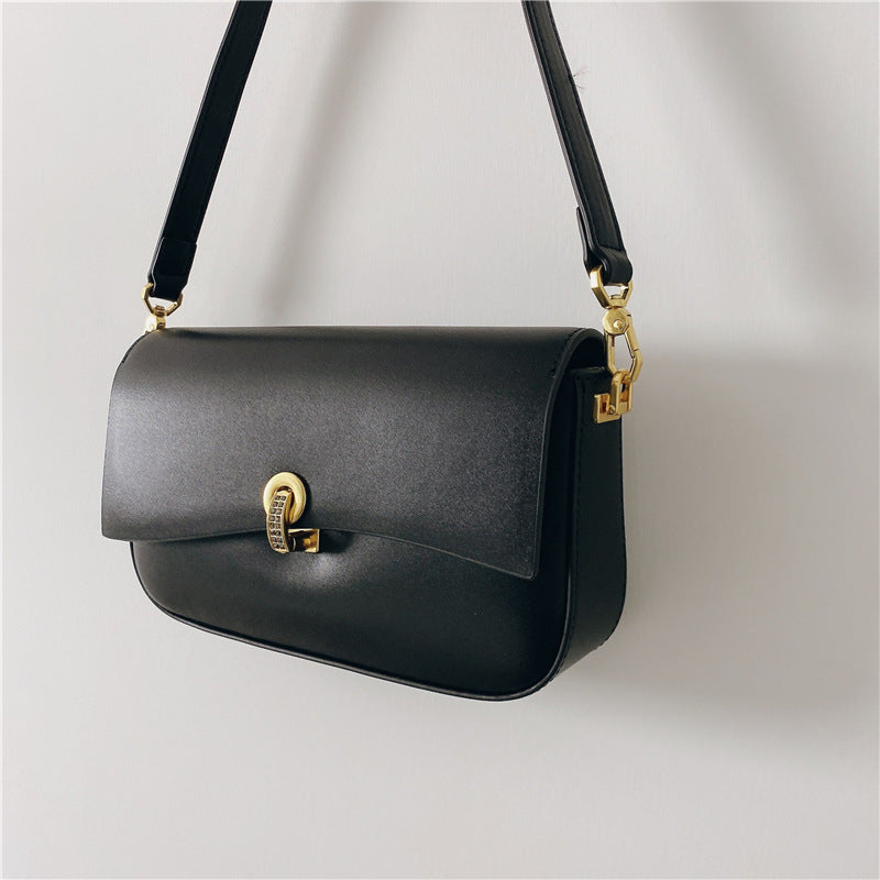 Women's Genuine Leather Diamond Lock Shoulder Bag