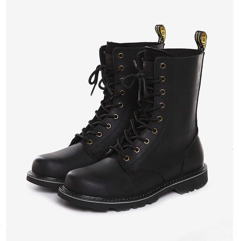 Men's Outdoor Motorcycle Martin Boots - Mid Heel