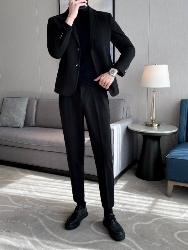 Slim Fit Woolen Blazer for Men