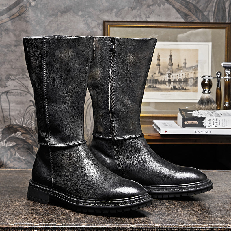 Men's Vintage Handmade Thick Sole Leather Boots
