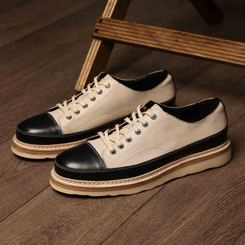 Vintage Handmade Leather Platform Board Shoes