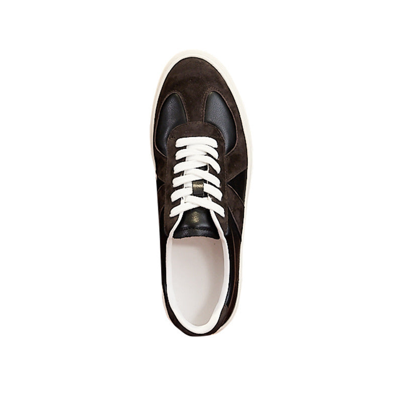 Retro Colorblock Casual Flat Skateboard Shoes Men