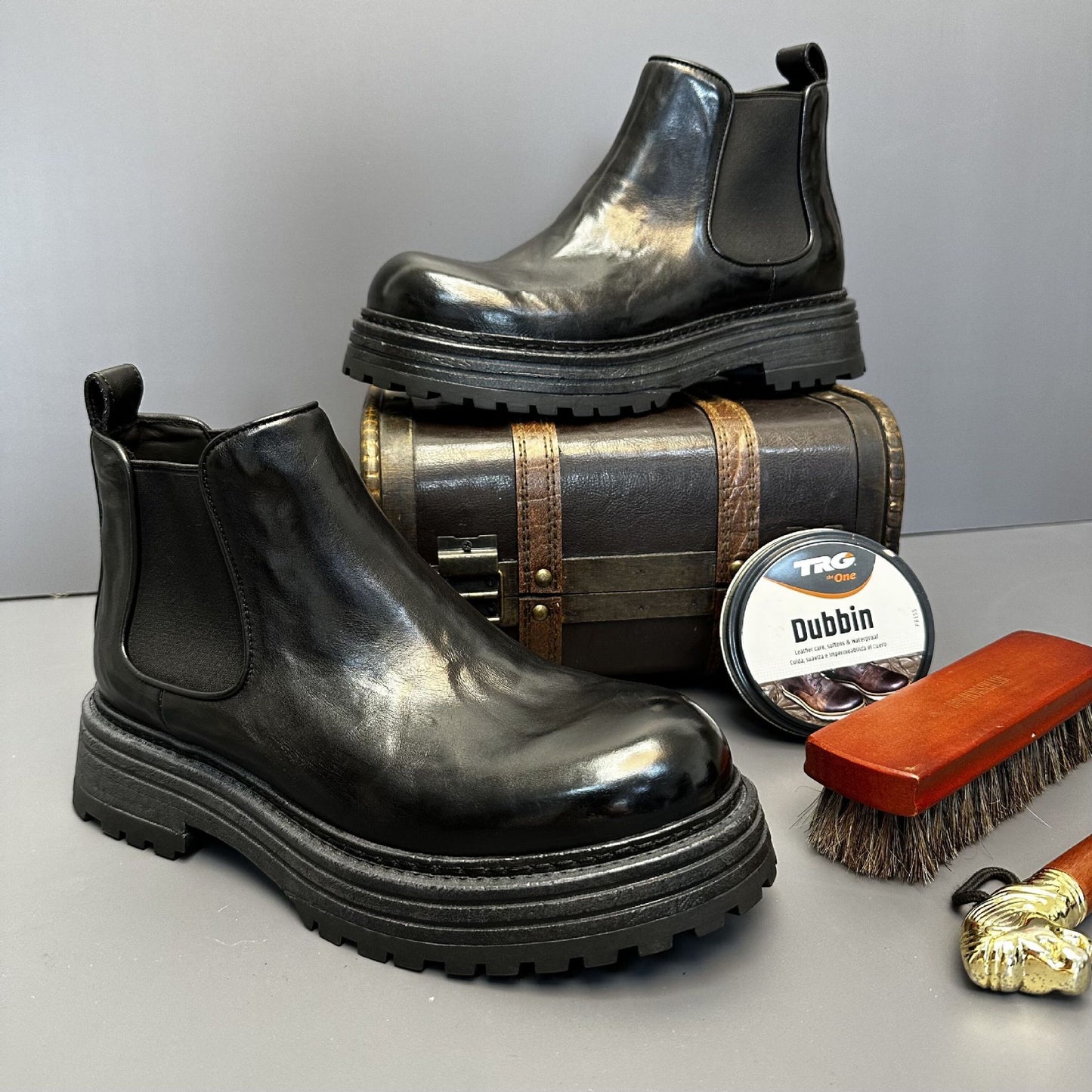 Men's Retro Genuine Leather High-top Martin Boots