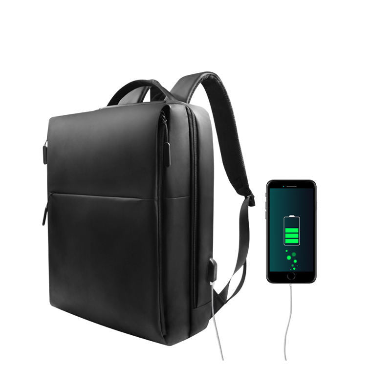 Fingerprint Lock Anti-Splash Laptop Backpack, Black