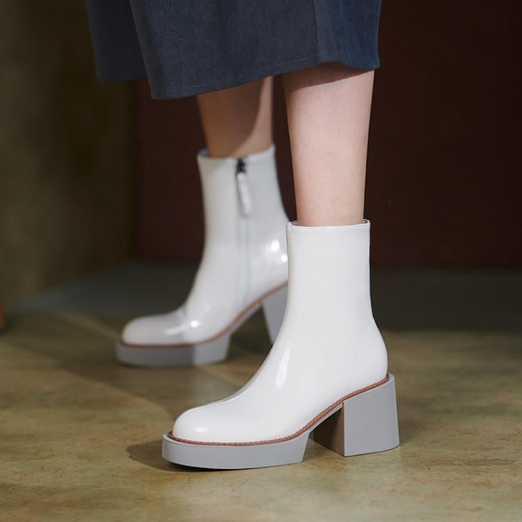 Women's Colorblock Pointed Toe Fringe Short Boots