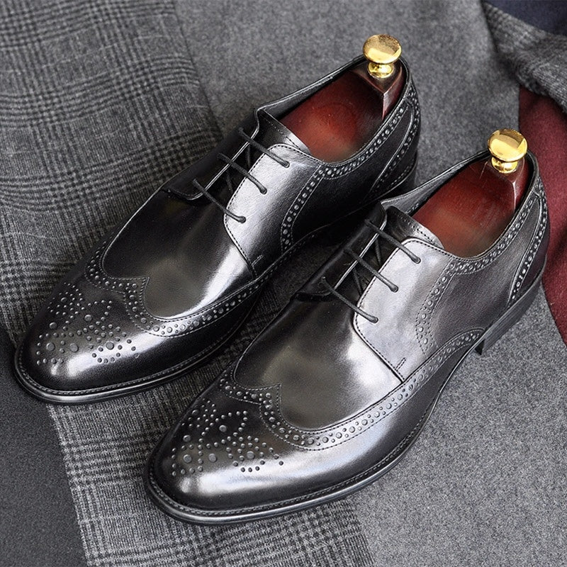 Handmade Genuine Leather Men’s Pointed Toe Formal Shoes
