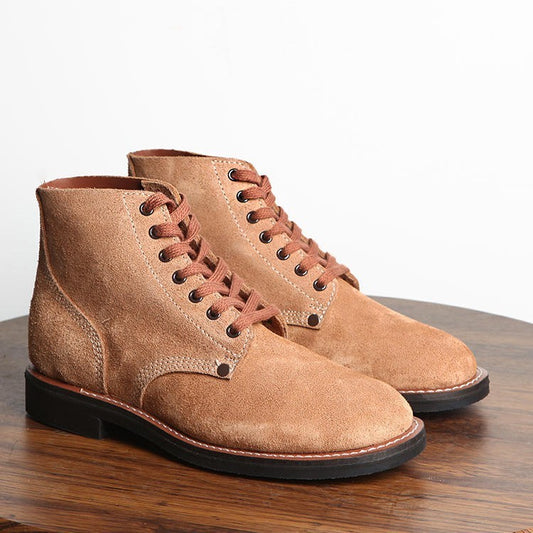 European & American Mid-top Retro Ankle Boots Khaki