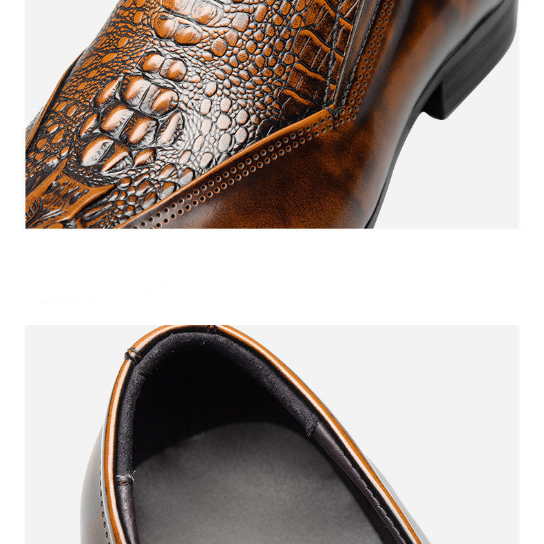 Men’s Summer Pointy Leather Shoes, Black & Brown