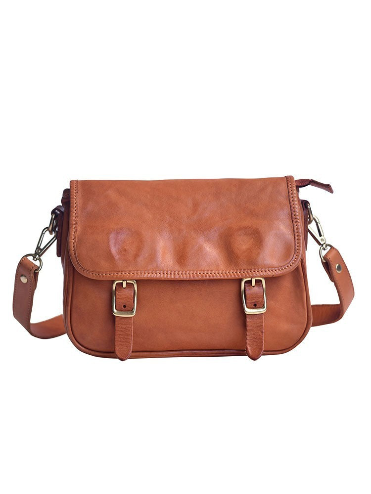 Soft Cowhide Saddle Bag with Wide Strap - Multiple Colors