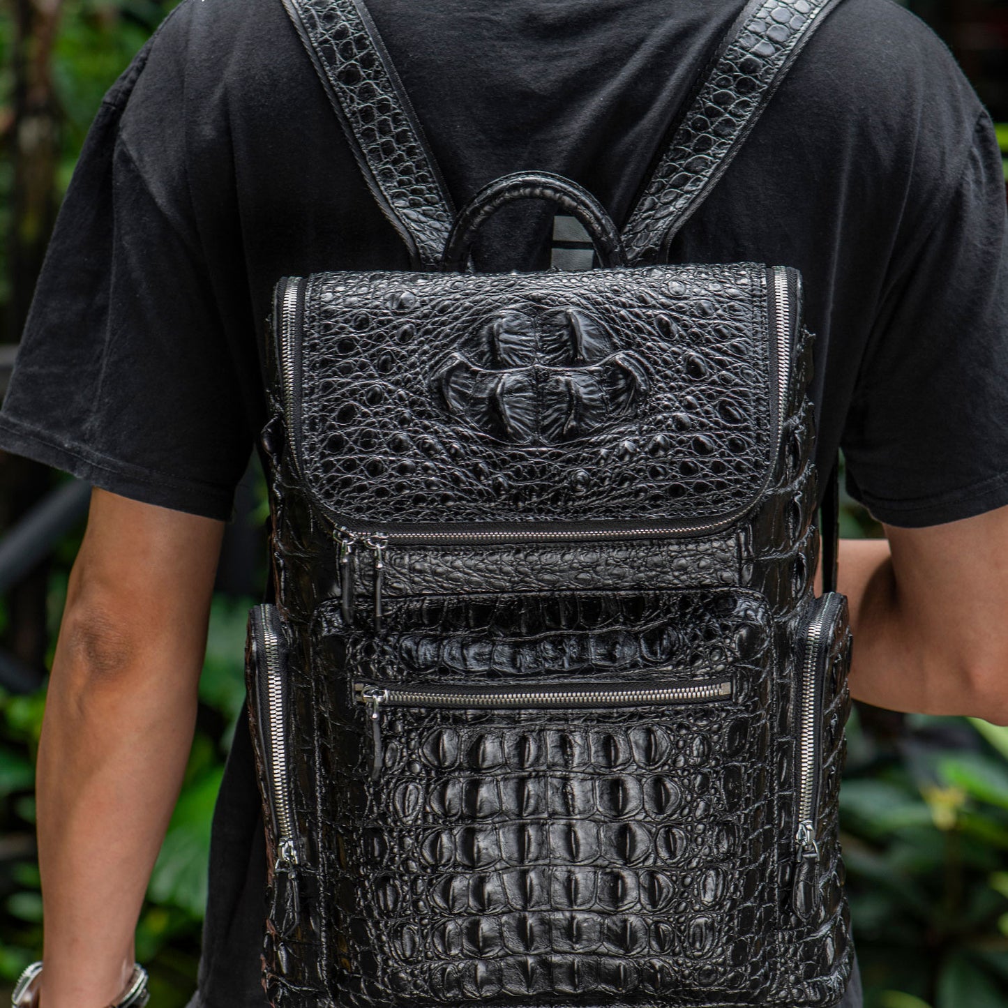 Kurayoshi Handmade Crocodile Leather Travel Backpack