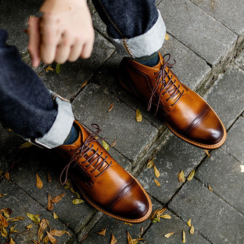 British Men's Retro Martin Boots | Cowhide, Autumn/Winter