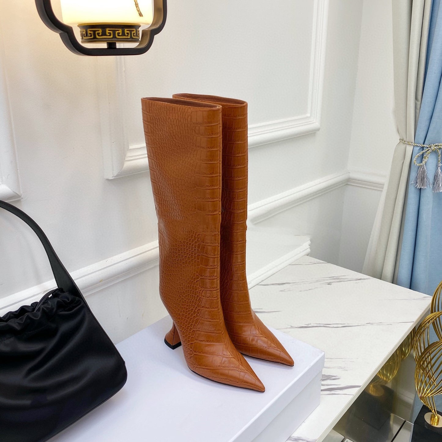 Autumn Winter Print High Heel Fashion Boots